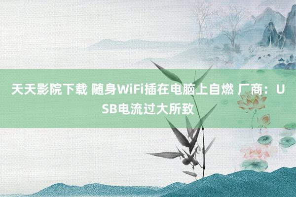 天天影院下载 随身WiFi插在电脑上自燃 厂商：USB电流过大所致