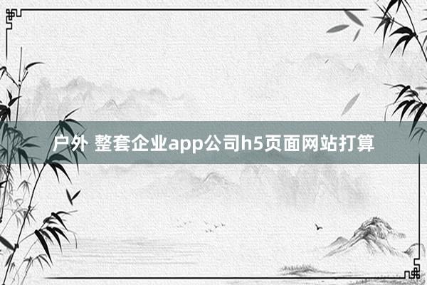 户外 整套企业app公司h5页面网站打算