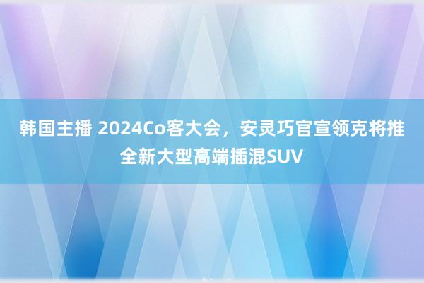 韩国主播 2024Co客大会，安灵巧官宣领克将推全新大型高端插混SUV